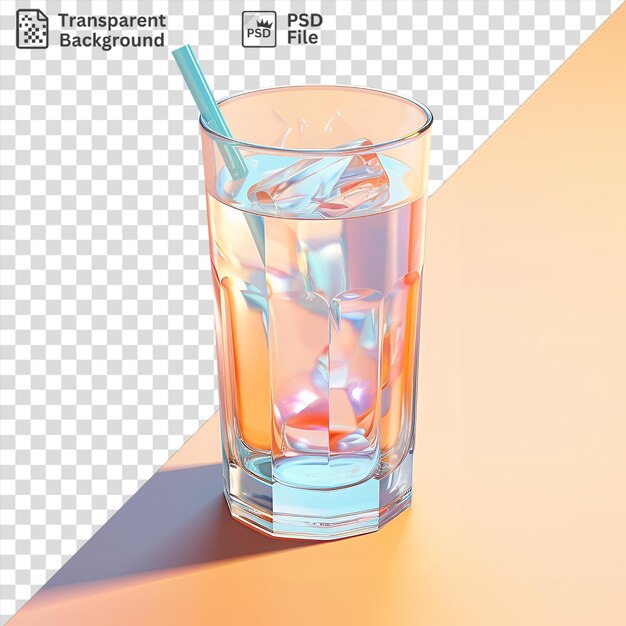 PSD amazing jigger in a glass of water with ice cubes