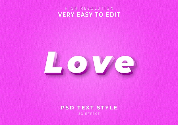 Amazing love 3d text style