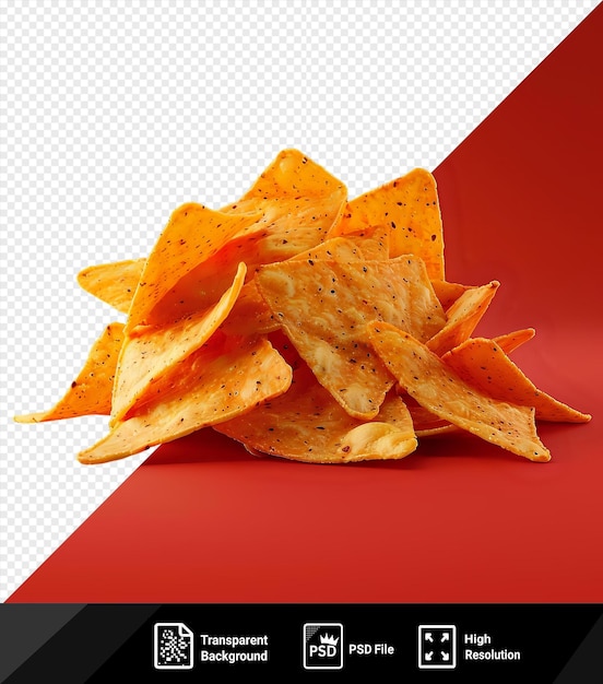 PSD amazing nachos with chips on a red background png psd