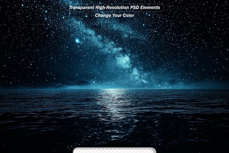 PSD amazing peaceful background beautiful glowing sunset with falling comet