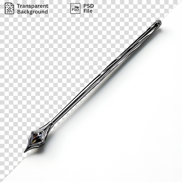 PSD amazing realistic photographic magicians wand with silver handle and black eye on isolated background