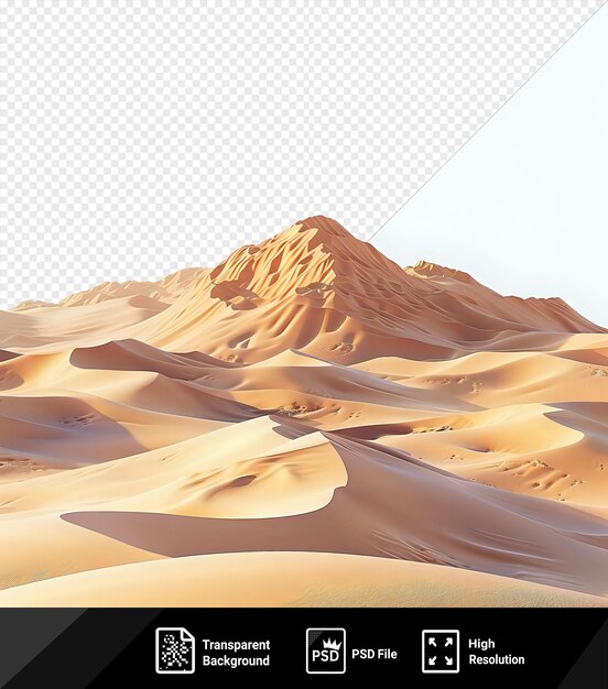 Incredibili dune di sabbia png clipart senza sfondo un cielo bianco png