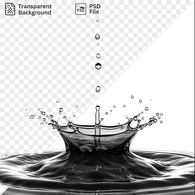 PSD amazing water droplets splash vector symbol morning dew on the surface of the water