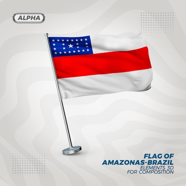 Amazonas Realistyczna Flaga Z Teksturą 3d