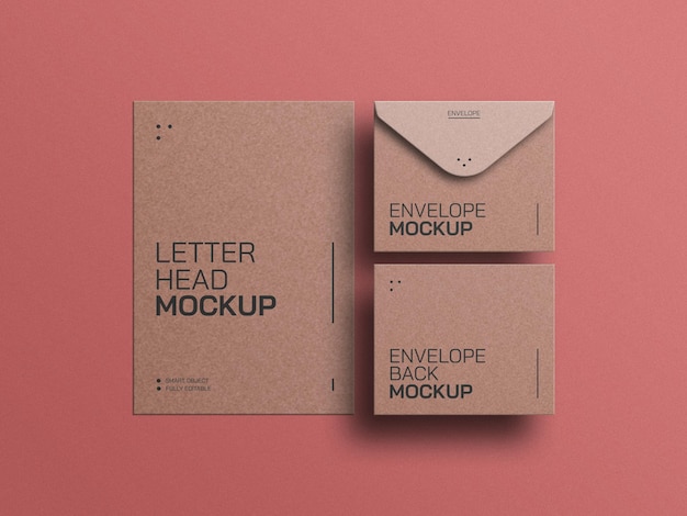 Ambachtelijk papier met briefpapier mockup