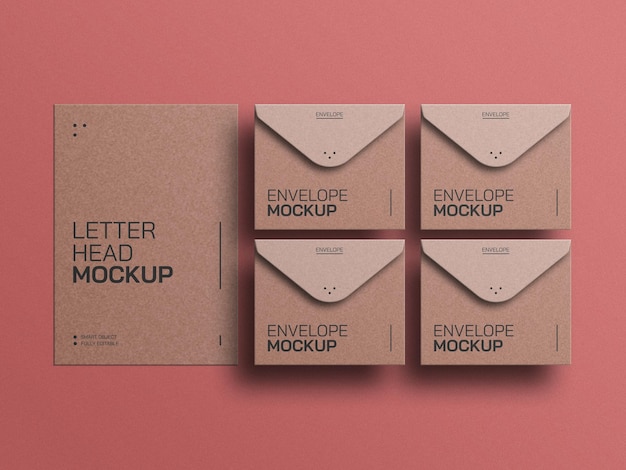 Ambachtelijk papier met briefpapier mockup