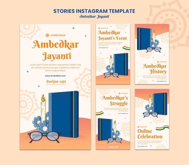 PSD ambedkar jayanti instagram 스토리 템플릿