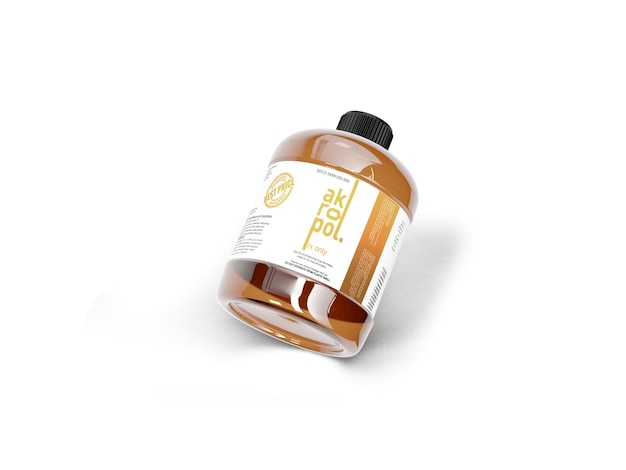 PSD amber bottle mock up