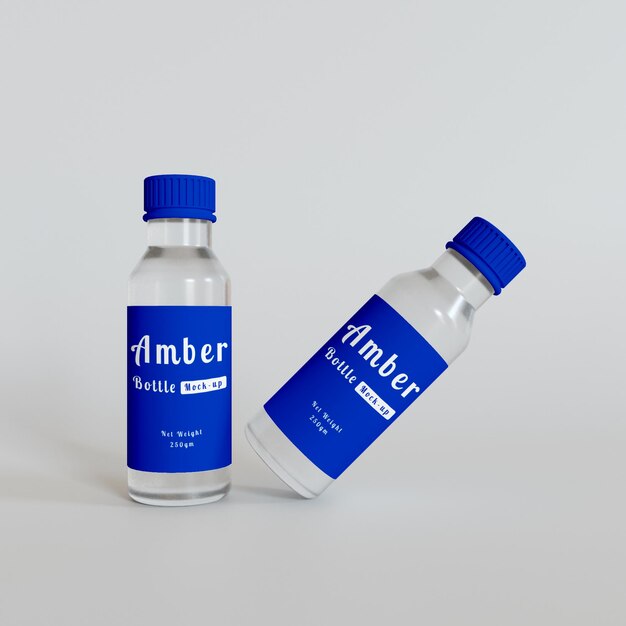 Amber bottle mockup