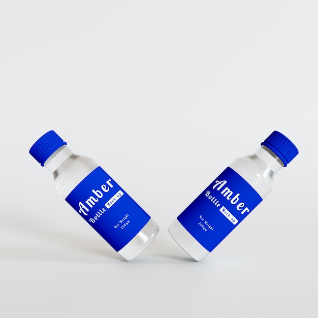 Amber bottle mockup
