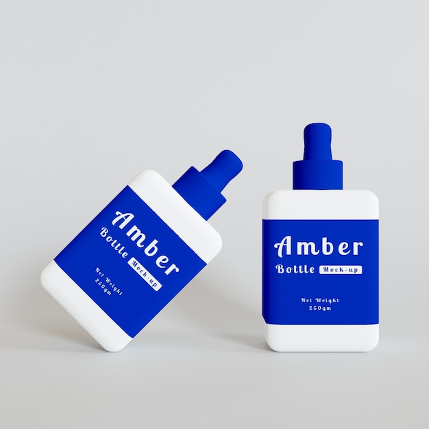 Amber bottle mockup