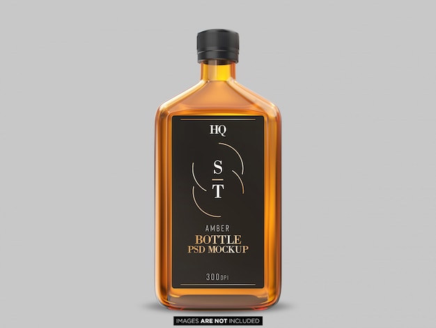 PSD amber bottle psd mockup