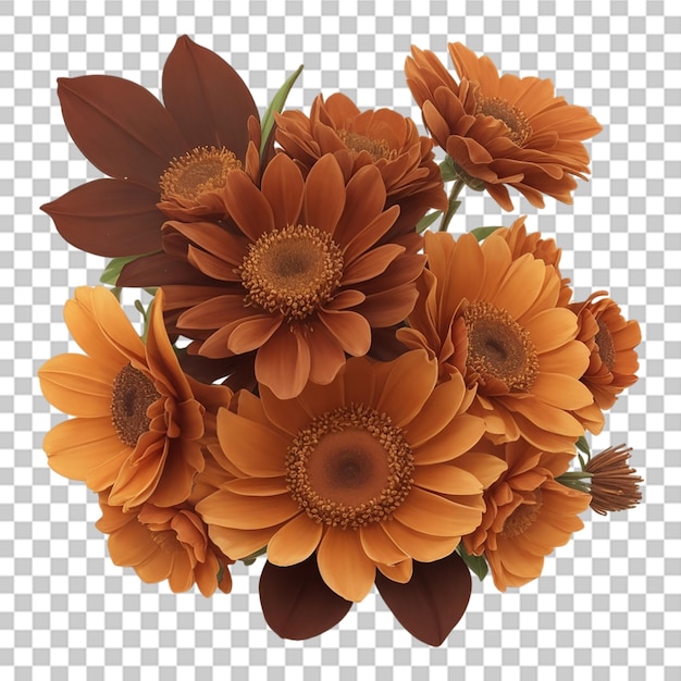 PSD bouquet di fiori di colore ambra e marrone disegno di illustrazione fiore acquerello per cartolina cartolina