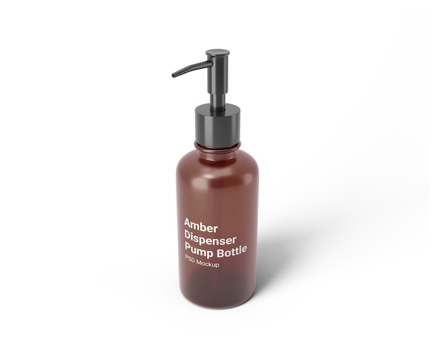 PSD amber dispenser pump bottle mockup