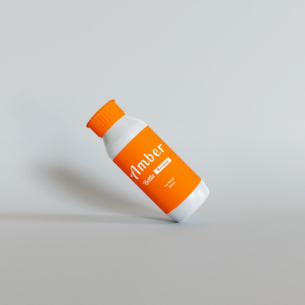 Amber fles mockup premium psd