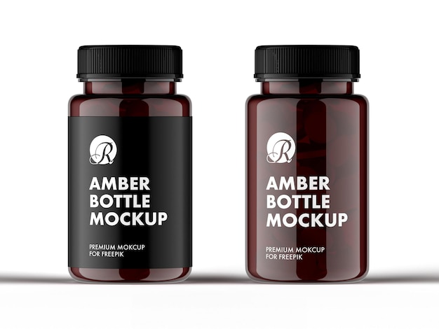 Amber fles mockup