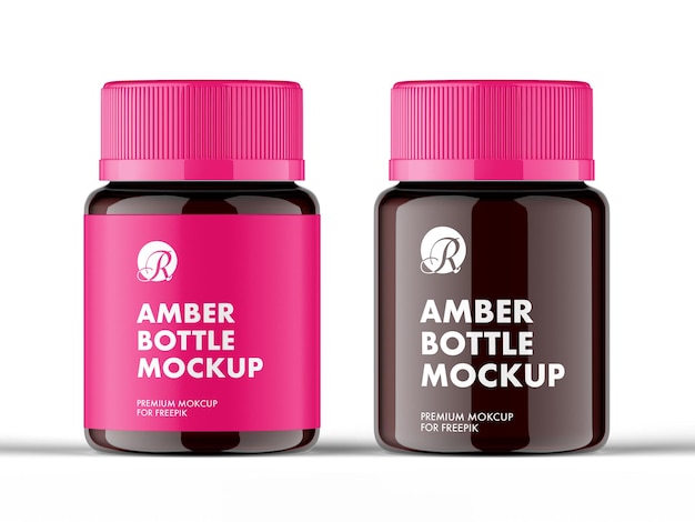 Amber fles mockup