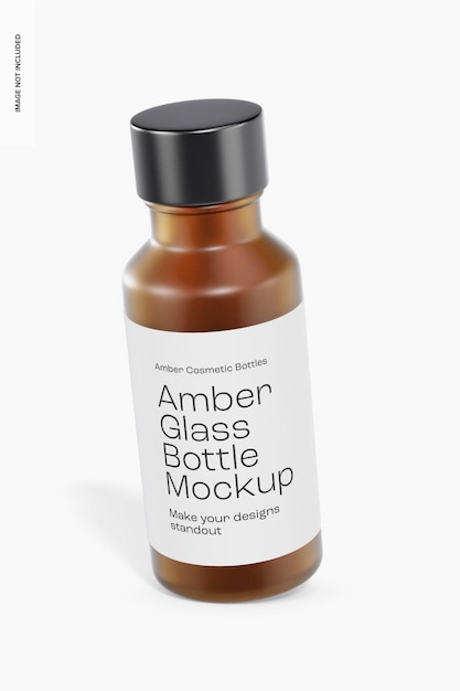 PSD amber glass bottle mockup