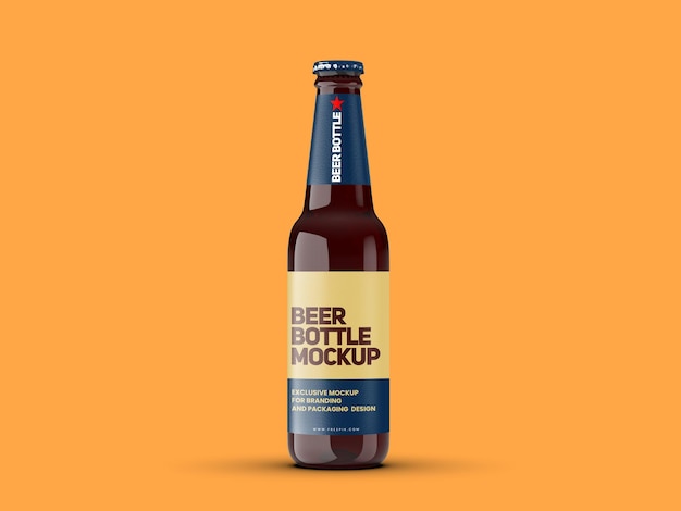 amber glass bottle mockup