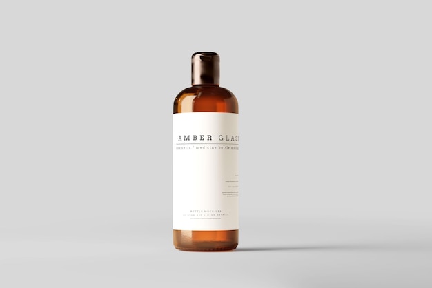 Amber Glass Bottle Mockup