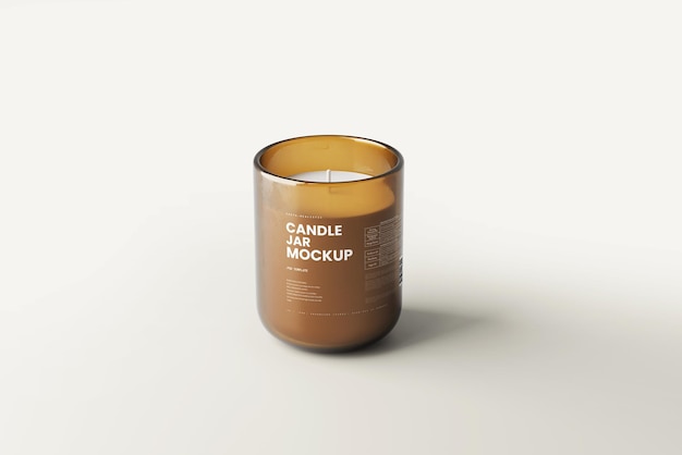 Amber Glass Candle Jar Mockups