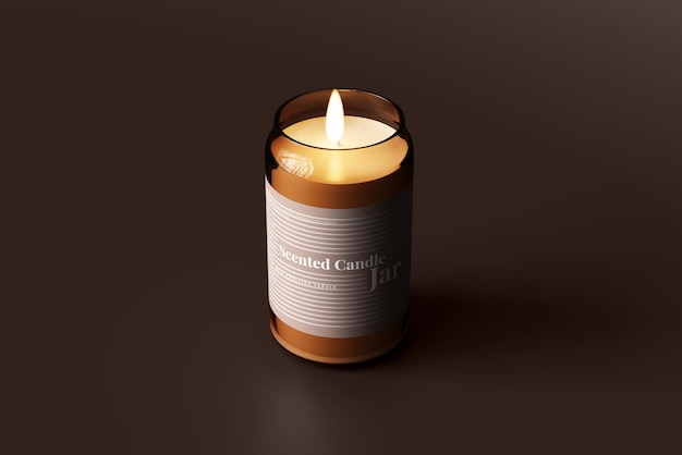 Amber Glass Candle Mockup