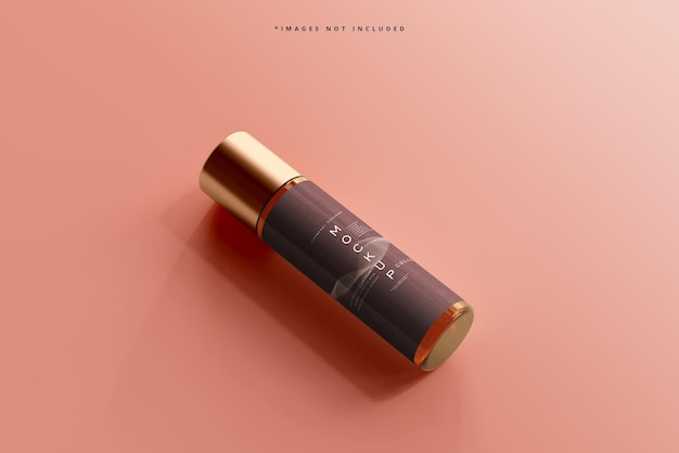 Amber glass cosmetic bottle mockup