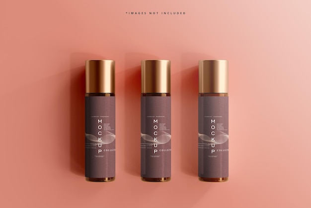 PSD amber glass cosmetic bottle mockup