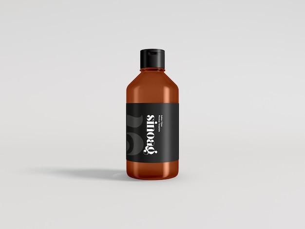 PSD amber glass cosmetic bottle mockup