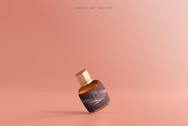 PSD amber glass cosmetic bottle mockup