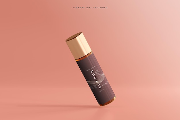 PSD amber glass cosmetic bottle mockup