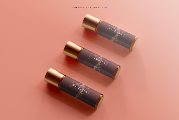 PSD amber glass cosmetic bottle mockup