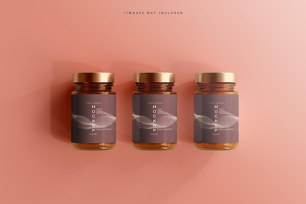 PSD amber glass cosmetic jar mockup