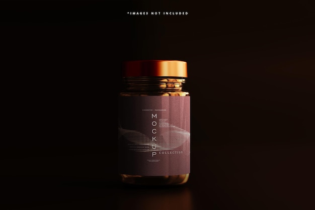 Amber glass cosmetic jar mockup