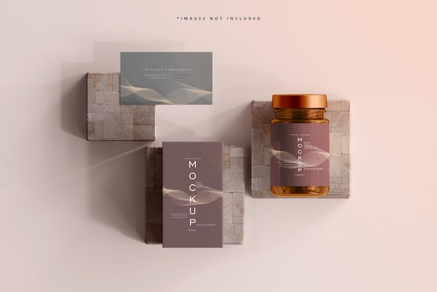 Amber glass cosmetic jar mockup