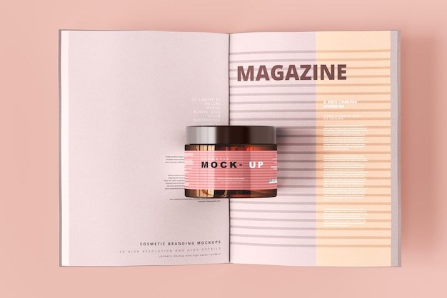 Mockup di vasetto cosmetico in vetro ambrato