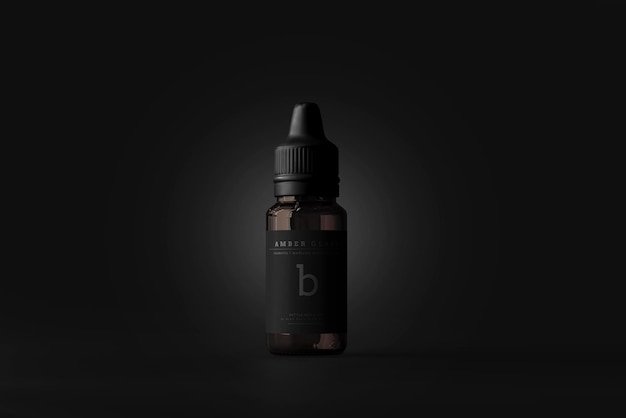 Amber Glass Dropper Bottle Mockup (model van een amberglasfles)