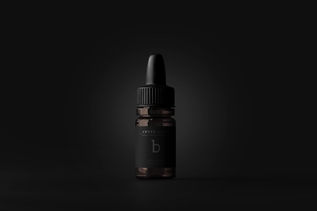 Amber Glass Dropper Bottle Mockup (model van een amberglasfles)
