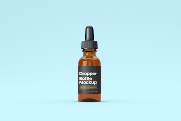 Amber Glass Dropper Bottle Mockup