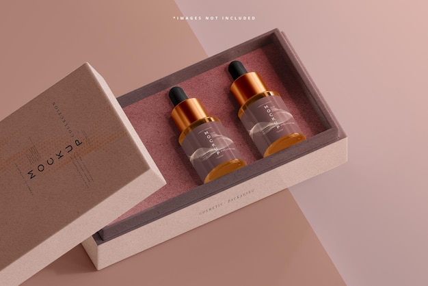 Amber Glass Dropper Bottle Mockup