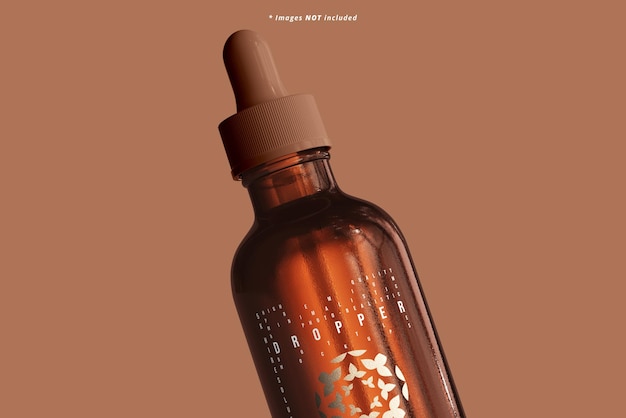 PSD amber glass dropper bottle mockup