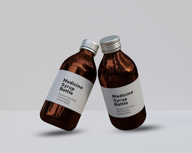 amber glass dropper bottle mockup