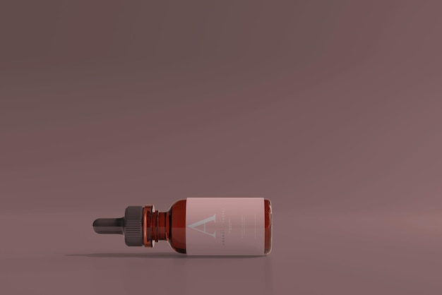 Amber glass dropper bottle mockup