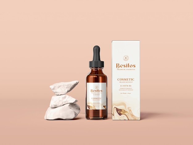 Amber Glass Essential Oil Makieta marki butelki