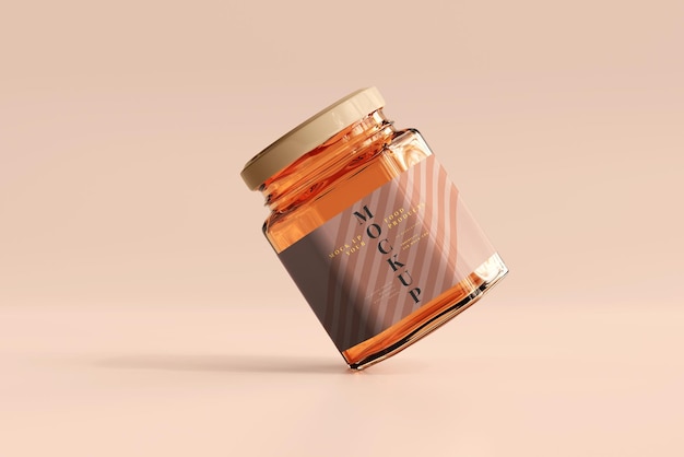 amber glass jar mockup