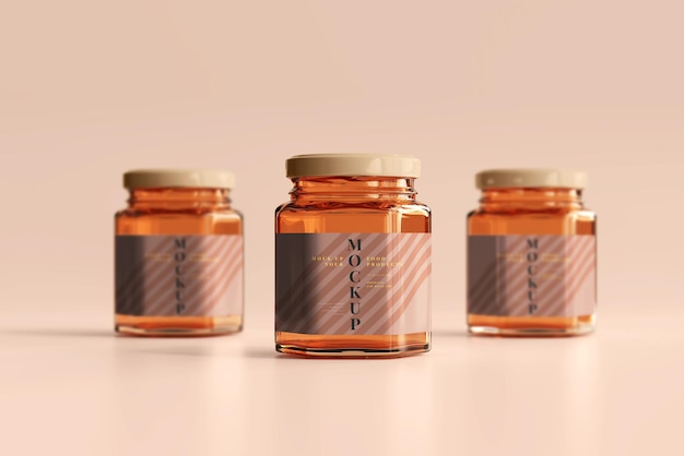 Amber glass jar mockup