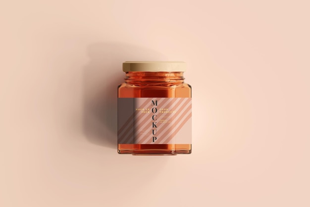 Amber Glass Jar Mockup