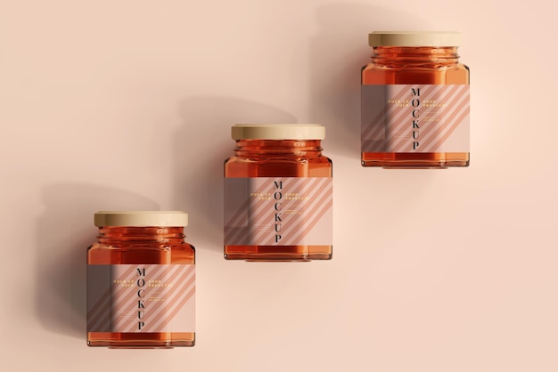 amber glass jar mockup