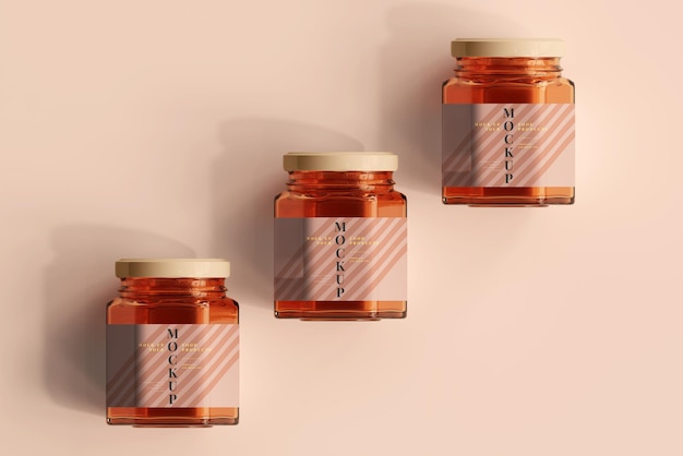 PSD amber glass jar mockup