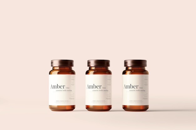 Amber Glass Jar Mockup